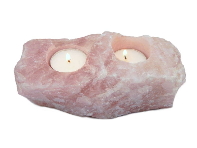 Rose Quartz Candle Holder