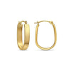 14k Yellow Gold Oval Hoop Earrings U-shape