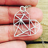 Geometric Heart Silver Necklace