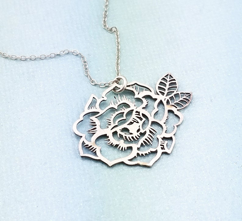 Flower Necklace Sterling Silver Jewelry