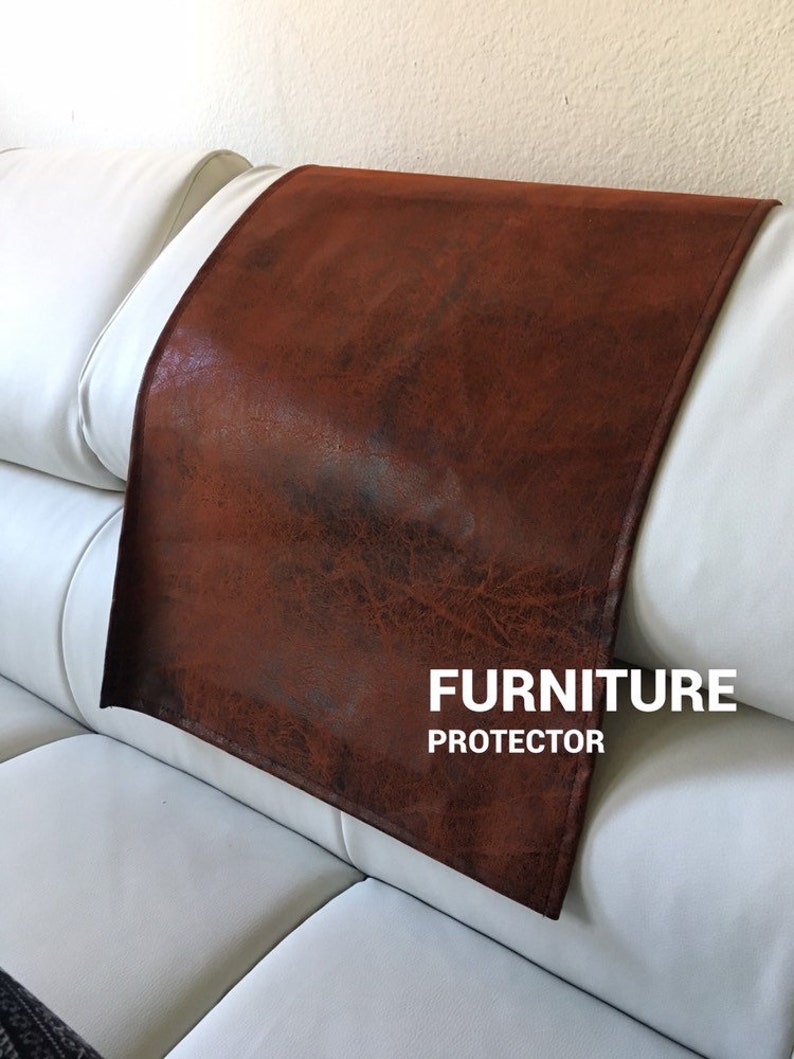 Copper Cracked Distressed Sofa Love Seat Arm Head Rest Furniture Leather Damage Protector