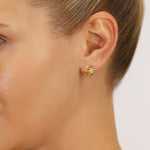 14k Yellow Gold Love Knot Stud Earrings, 11mm