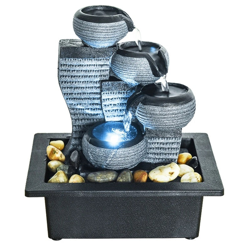 Tabletop Water Fountains Indoor Decor, Portable Decor Waterfall Kit, Handmade Bowl Water Fountains Soothing Zen Meditation for Office/Home
