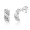 Twisted Rope Cz Stud Earrings in 925 Sterling Silver, Girls Tiny Studs