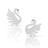 White Swan CZ Stud Earrings in Sterling Silver