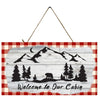 Bear Mountain Welcome to Our Cabin Printed Handmade Wood Sign