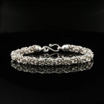 Byzantine Chain Bracelet with Hook Clasp in Sterling Silver, 8.75", Unisex
