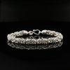 Byzantine Chain Bracelet with Hook Clasp in Sterling Silver, 8.75", Unisex
