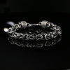 Dark Sterling Silver Byzantine Chain Bracelet with Hook Clasp , 8.5", Unisex