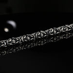 Dark Sterling Silver Byzantine Chain Bracelet with Hook Clasp , 8.5", Unisex