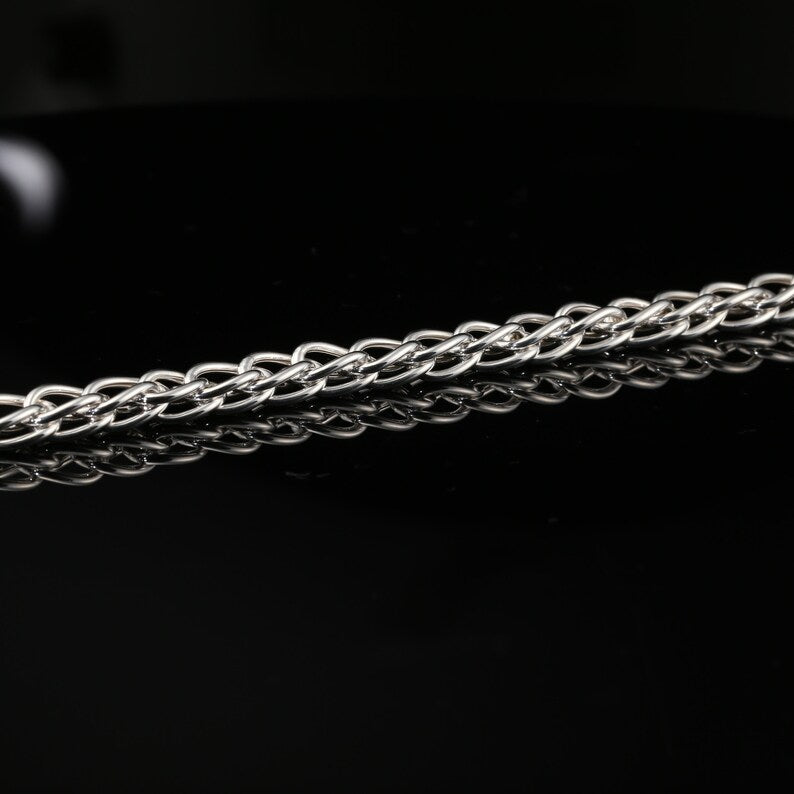 Sterling Silver Byzantine Chain Bracelet with Hook Clasp, 8.75", Unisex