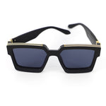 Funky Black Gold Square UV400 Sunglasses Mens Womens Shades