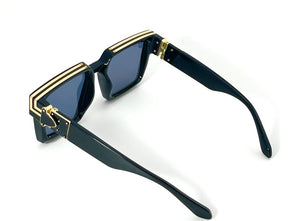 Funky Black Gold Square UV400 Sunglasses Mens Womens Shades