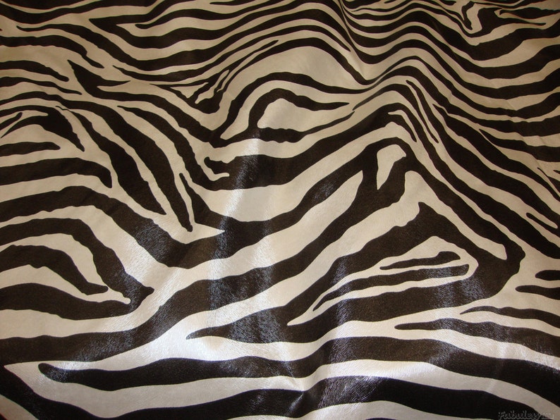 Faux vinyl leather Zebra Vinyl Black and White upholstery fabric per yard 56" wide