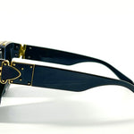 Funky Black Gold Square UV400 Sunglasses Mens Womens Shades