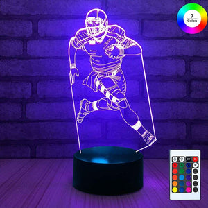 Football Player Night Light 3D Illusion Lamp 7 Color Change Decor Lamp with Remote Control for Living Bed Room Best Gift Toys for Boys Girls