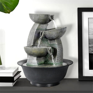 Zen Indoor Tabletop Water Fountain with LED Lights