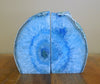 Agate Geode Book End Set Blue Dyed Half Geode Druzy Bookend Rock Formation