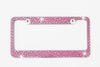 Pink Mix Sizes Crystal Rhinestone license Plate Metal Frame with Screw Caps