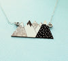 Mountains Necklace - Cutout Necklace - Inspirational Jewelry - Hiking - Nature