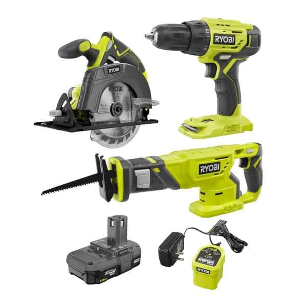 Ryobi Drill / Driver Circular and Reciprocating Saw with (1) 1.5 Ah Battery and Charger