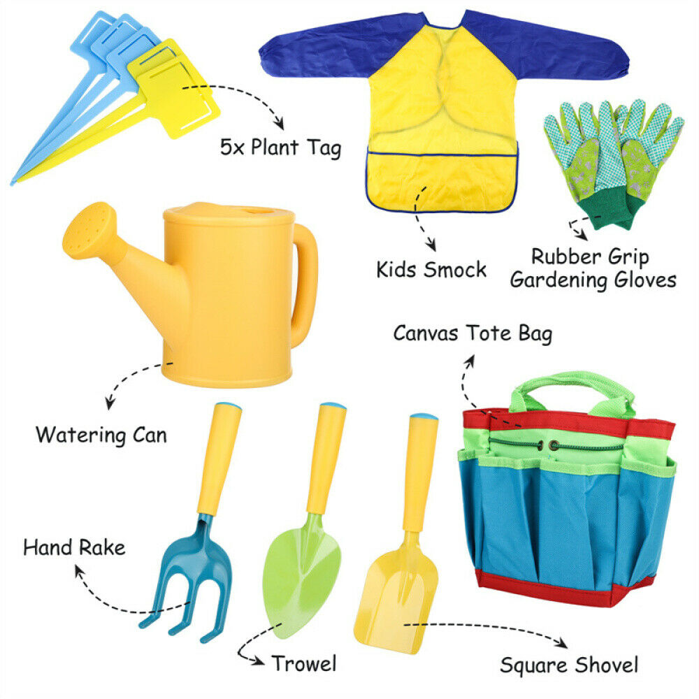 8pcs Kids Gardening Tools Watering can shovel toys Garden Tool Set for Kids Gift