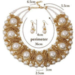 Nataliya Rose Gold African Bead Collar and Earrings Set