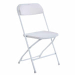 (10 PACK) Commercial Wedding Quality Stackable Plastic Folding Chairs White