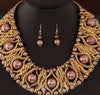 Nataliya Rose Gold African Bead Collar and Earrings Set