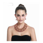 Nataliya Rose Gold African Bead Collar and Earrings Set