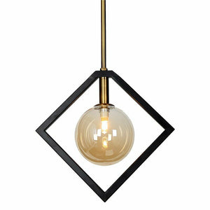 1 Light Pendant Matte Black and Vintage Bronze Finish