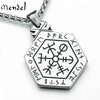 MENDEL Mens Viking Rune Vegvisir Compass Pirate Necklace Pendant Stainless Steel