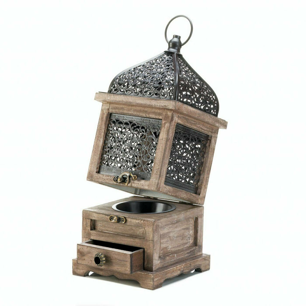 HOME LIGHTING DECOR FLIP-TOP WOODEN CANDLE LANTERN