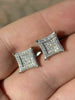 Mens Real 925 Solid Sterling Silver Iced Kite Diamond Earrings Studs 10mm HipHop