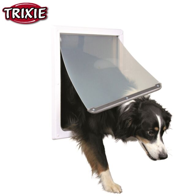 Trixie Pet Products 2-Way Locking Dog Door For Medium to X-Large Dogs White 3879