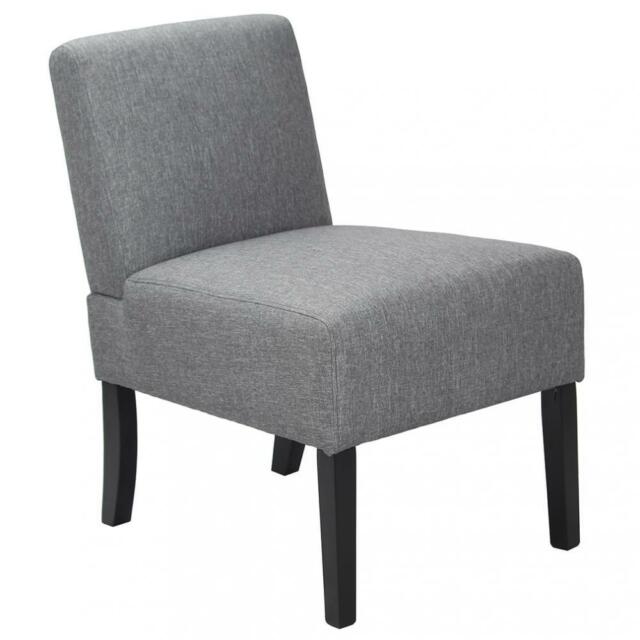 New Modern Design Fabric Armless Accent Dining Chairs with Solid Wood Legs 255
