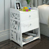 Wood Bedroom Nightstand Bedside Table Rack Cabinet 2 Drawers Organizer Shelf