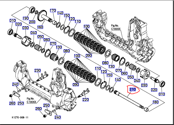 Kubota K1253 14402 Right Hand Drive Shaft To Fit Gr2100ec2 And Gr2120