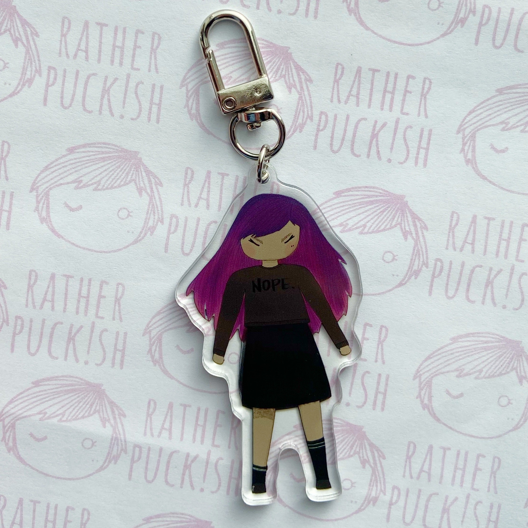 NOPE Girl Acrylic Keychain