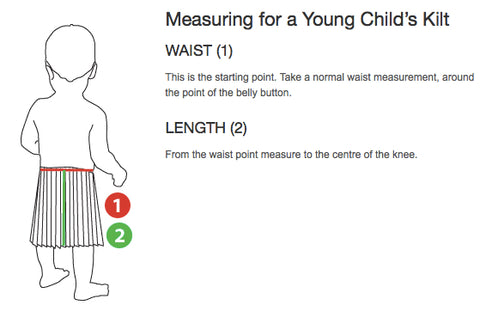 instructions for measuring for a child's kilt