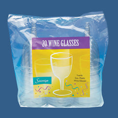 2 Piece Plastic Wine Glasses Available in 20, 120 or 240 Pieces