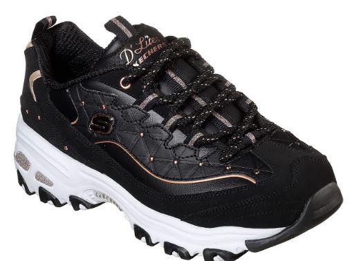 skechers rose gold trainers