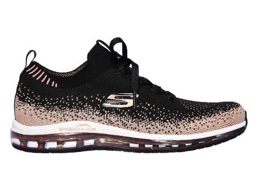 womens black and rose gold trainers