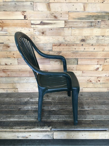 Dark Green Hard Plastic Chairs-Outdoor