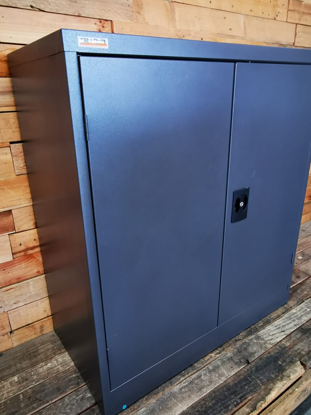 Elite Built Metal Black Double Door Cabinet - With Keys