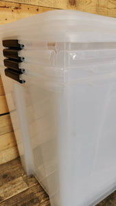 4 Pack of 120L Storage Container Clear - Slightly Broken
