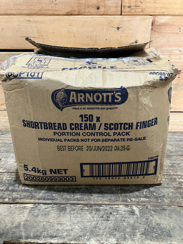 Box of 150 Arnott's Shortbread Cream / Scotch Finger Individual Packets