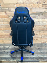 Load image into Gallery viewer, Black, White and Blue Frank Typhoon Gaming Chair