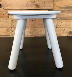 Small White Wooden Stool for Kids