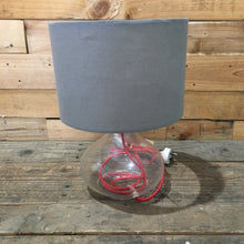 Load image into Gallery viewer, Grey Lamp with Glass Base